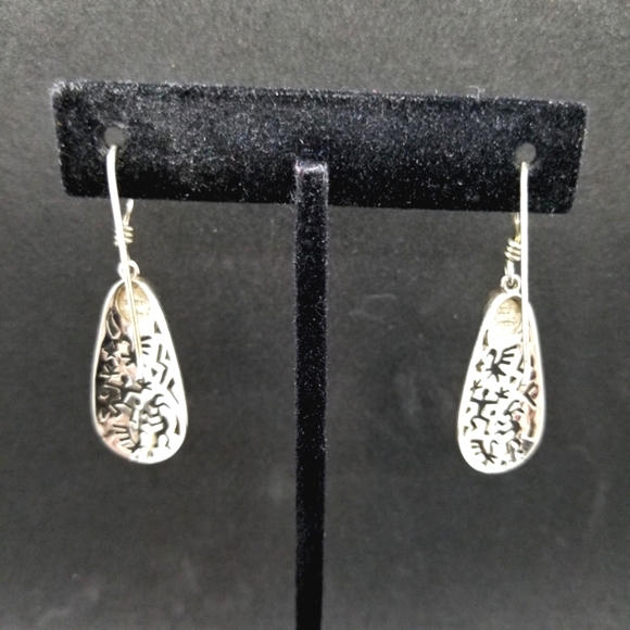 Preciv sterling silver Kokopelli earrings - Picture 3 of 8